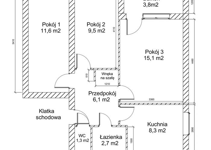 Grajewo ogłoszenia: Sprzedam mieszkanie trzypokojowe, 53,50m2 pow. użytkowej, 3....