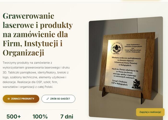 Grajewo ogłoszenia: Grawerowanie laserowe i produkty na zamówienie dla Firm,...